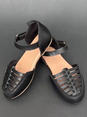 Old Navy Black Faux-Leather Uniform Mary-Jane Flats